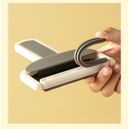 Perie de Indepartarea a Parului si Scamelor, , 12 x 15 cm, Maner Confortabil, Alb/Gri [3]