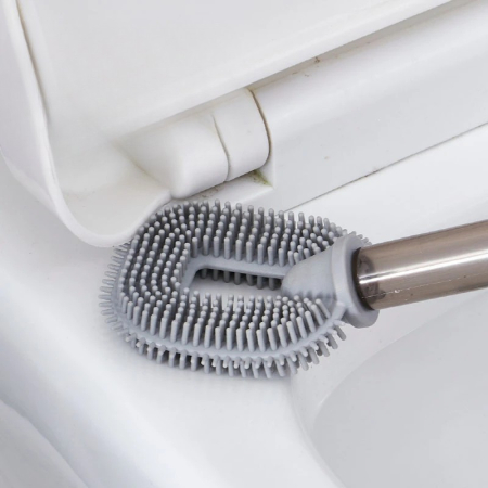 Perie de Toaleta, , cu Recipient pentru Detergent, din Plastic+TPR, Montare fara Perforare, 40 x 9 cm, Alb [3]