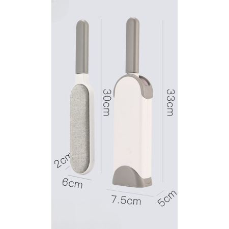 Perie Electrostatica, , Pentru Curatarea Parului de pe Haine si Tapiterii, 2 Fete, Autocuratare, 33 x 7.5 cm, Gri [1]