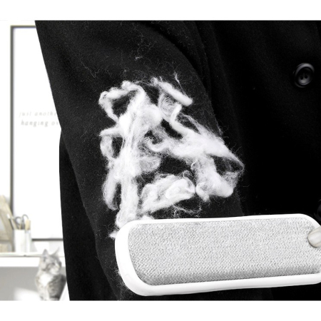 Perie Electrostatica, , Pentru Curatarea Parului de pe Haine si Tapiterii, 2 Fete, Autocuratare, 33 x 7.5 cm, Gri [3]