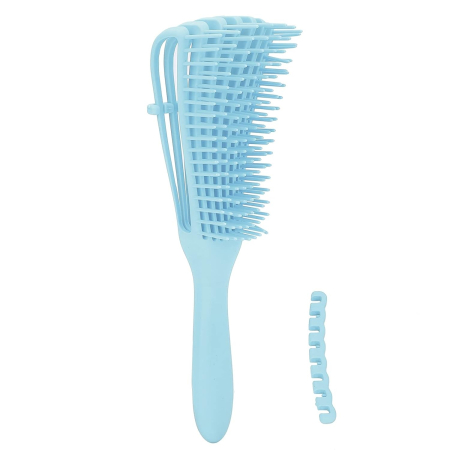 Perie Flexibila, , pentru Descurcat Par Cret/Umed si Uscat, 8 Brate Mobile, din TPE, 24.5 x 4.5 x 2 cm, Albastru [4]