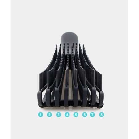 Perie Flexibila, , pentru Descurcat Par Cret/Umed si Uscat, 8 Brate Mobile, din TPE, 24.5 x 4.5 x 2 cm, Negru [5]