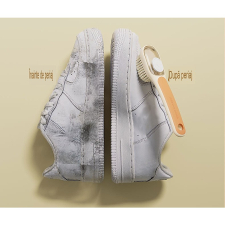 Perie Multifunctionala 2 in 1, , Perie Densa/Perie din Piele de Caprioara, cu Recipient Lichid, Maner Lung, 20.1x 4.3 x 5 cm, Portocaliu [9]