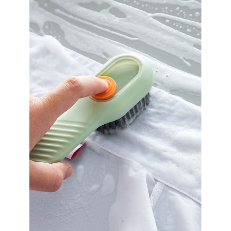 Perie pentru Curatare Incaltaminte cu Recipient pentru Detergent, , Perie Multifunctionala pentru Incaltaminte si Lenjerie, cu Peri Moi, Fara Deteriorare, 17.3 x 4.5 x 6 cm, Culoare Verde [5]