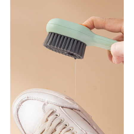Perie pentru Curatare Incaltaminte cu Recipient pentru Detergent, , Perie Multifunctionala pentru Incaltaminte si Lenjerie, cu Peri Moi, Fara Deteriorare, 17.3 x 4.5 x 6 cm, Culoare Verde [4]