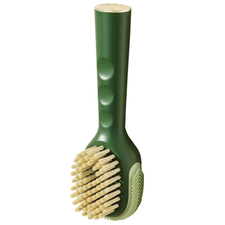 Produse ingrijire incaltaminte - Perie pentru Curatare Incaltaminte cu Recipient pentru Detergent, , Perie Multifunctionala pentru Incaltaminte si Lenjerie, cu Peri Moi, Fara Deteriorare, 22x6x4 cm, Culoare Verde