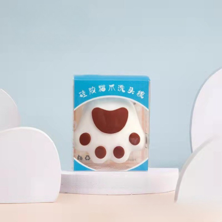 Perie pentru Masajul Scalpului, Perie pentru Sampon, Labuță de Pisică, Dimensiune 7x8 cm, Curatarea si Mentinerea Curata a Parului, Alb [2]