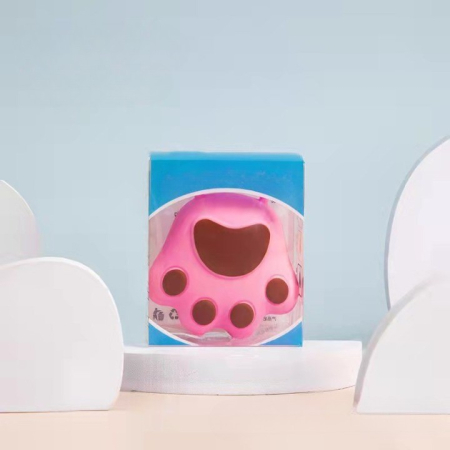 Perie pentru Masajul Scalpului, Perie pentru Sampon, Labuță de Pisică, Dimensiune 7x8 cm, Curatarea si Mentinerea Curata a Parului, Roz [3]