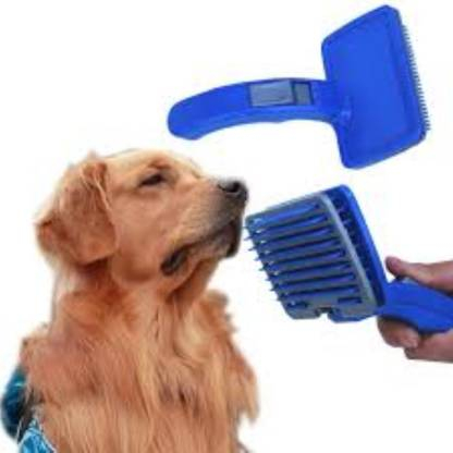 Perie pentru Pieptanat Blana Animale de Companie cu Sistem Mecanic pentru Indepartarea Firelor de Par, PVC, Premium [0]
