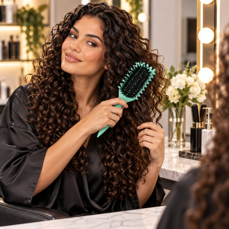 Perie pentru par cret utilizata acasa sau in salon