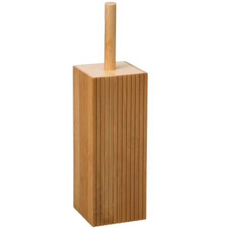 Standuri si suporturi hartie - Perie toaleta 5Five Terre Inconnue cu suport cilindric, bambus si polipropilena, 10x10x38 cm, natur