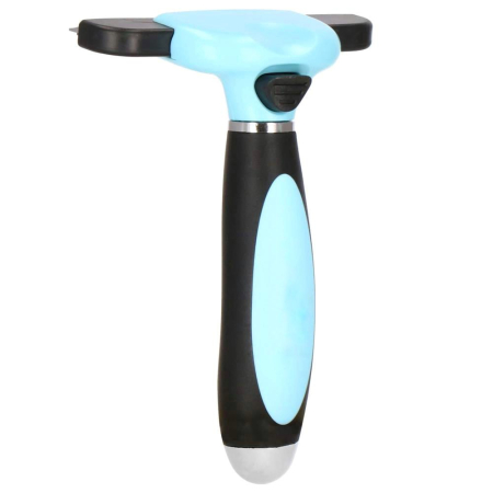 Perie trimmer pentru caini si pisici cu par lung sau scurt, autocuratare, lama 10cm, negru albastru [5]