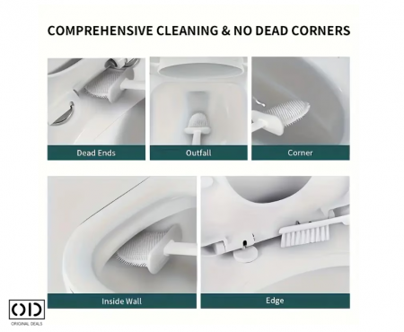 Perie de WC Perie Toaleta Perie pentru vasul de Toaleta Perie curatat WC Perie din silicon pentru WC Perie curatat wc din silicon Perie pentru WC Perie pentru Curatenie baie [4]