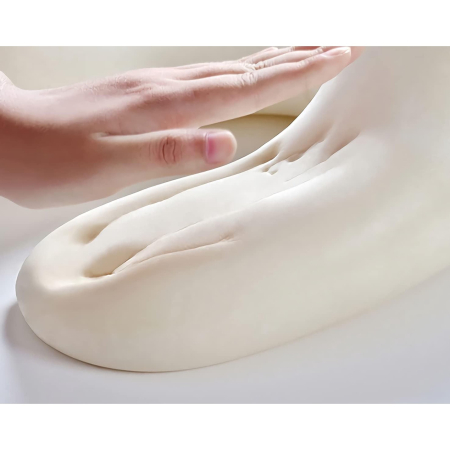 Perna de Calatorie in Forma de U, , Pentru Gat si Cap, Umplutura din Spuma cu Memorie, 30x30 cm, Model Burger, Accesoriu de Voiaj, Birou, Masina, Sistem Prindere Capse, Alb [1]