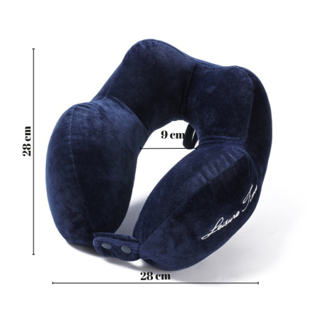 Perna de Calatorie, , Pentru Gat, din Bumbac, cu 4 Cocoase, Ajustabila, Albastru [2]