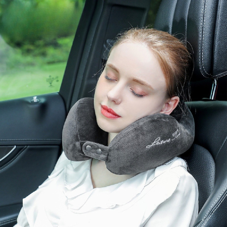 Perna de Calatorie, , Pentru Gat, din Bumbac, cu 4 Cocoase, Ajustabila, Gri [3]