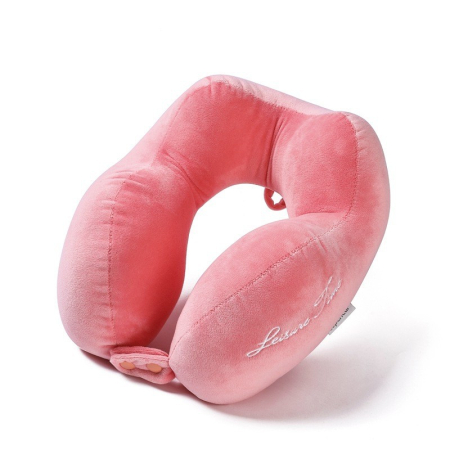 Perna de Calatorie, , Pentru Gat, din Bumbac, cu 4 Cocoase, Ajustabila, Roz [4]