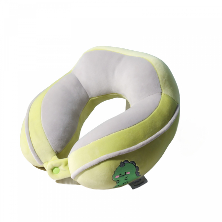 Perna de Calatorie, , Pentru Gat si Cap, Umplutura din Bumbac, 28x28x10 cm, cu Model Brodat Crocodil Verde [4]