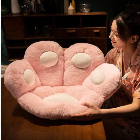 Perna Decorativa, , Model Laba de Pisica, din Plus, pentru Scaun/Canapea/Podea, 80 x 70 cm, Roz [3]