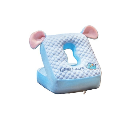 Perne Voiaj, Paturi si Textile - Perna din Spuma, , pentru Birou, Calatorii, Pauze, Model Elefant, Microfibra, 30x35x30 cm, Albastru