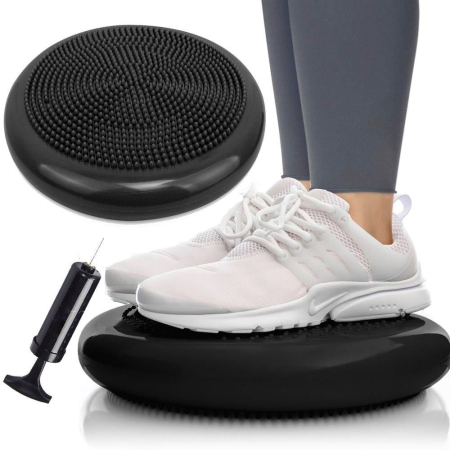Perna fitness pentru echilibru, diametru 34cm, pompa inclusa, neagra [4]