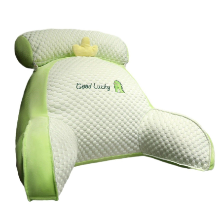 Perne Voiaj, Paturi si Textile - Perna Multifunctionala, , Spatar pentru Pat, Protectie Lombara, Marime Medie, 60 x 40 cm, din Plus, Model Dinozaur, Verde