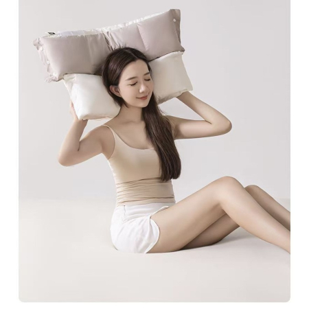 Perna Ortopedica 3 in 1, , Strat Dublu, Protectie Cervicala, pentru Adulti, 45 x 70 cm, Gri [2]