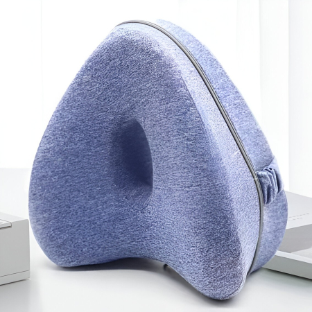 Perna Ortopedica pentru Picioare, , Multifunctionala, Confortabilă, in Forma de Inima, Spuma cu Memorie, Curea Anti-cadere, 25x23x13 cm, Albastru [5]