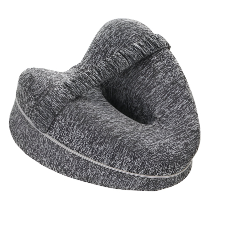 Perna Ortopedica pentru Picioare, , Multifunctionala, Confortabilă, in Forma de Inima, Spuma cu Memorie, Curea Anti-cadere, 25x23x13 cm, Gri [9]