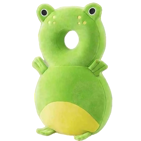 Perne Voiaj, Paturi si Textile - Perna tip Rucsac pentru Protectia Capului, , Tetiera tip Broscuta, pentru Bebelusi, 33x6x19 cm, 180 g, Verde