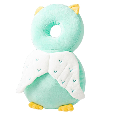 Perne Voiaj, Paturi si Textile - Perna tip Rucsac pentru Protectia Capului, , Tetiera tip Bufnita, pentru Bebelusi, 33x6x19 cm, 180 g, Verde