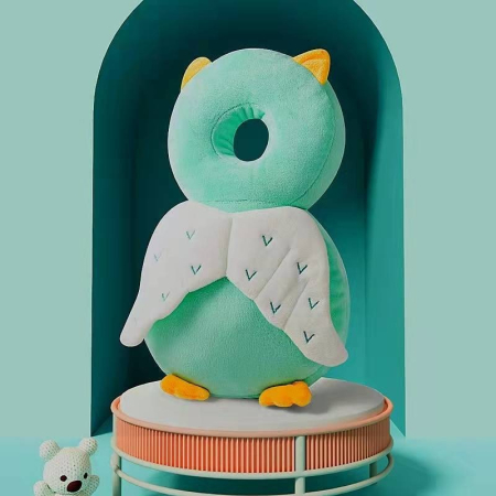 Perna tip Rucsac pentru Protectia Capului, , Tetiera tip Bufnita, pentru Bebelusi, 33x6x19 cm, 180 g, Verde [1]