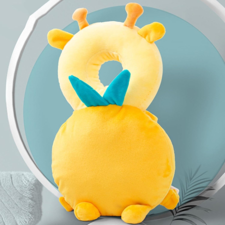 Perna tip Rucsac pentru Protectia Capului, , Tetiera tip Girafa, pentru Bebelusi, 33x6x19 cm, 180 g, Galben [4]