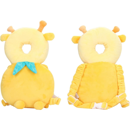 Perna tip Rucsac pentru Protectia Capului, , Tetiera tip Girafa, pentru Bebelusi, 33x6x19 cm, 180 g, Galben [1]