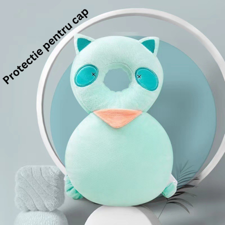 Perna tip Rucsac pentru Protectia Capului, , Tetiera tip Raton, pentru Bebelusi, 33x6x19 cm, 180 g, Turcoaz [3]