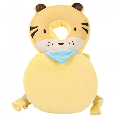 Perne Voiaj, Paturi si Textile - Perna tip Rucsac pentru Protectia Capului, , Tetiera tip Tigru, pentru Bebelusi, 33x6x19 cm, 180 g, Crem