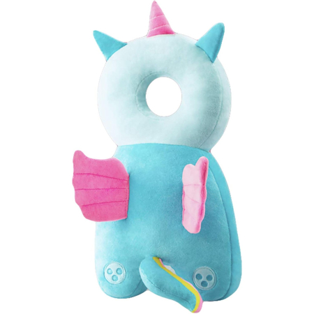 Perne Voiaj, Paturi si Textile - Perna tip Rucsac pentru Protectia Capului, , Tetiera tip Unicorn, pentru Bebelusi, 33x6x19 cm, 180 g, Albastru