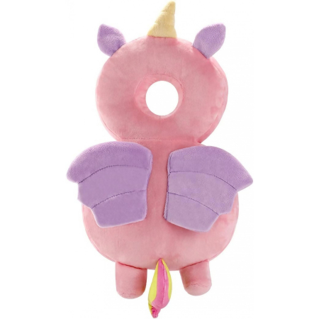 Perne Voiaj, Paturi si Textile - Perna tip Rucsac pentru Protectia Capului, , Tetiera tip Unicorn, pentru Bebelusi, 33x6x19 cm, 180 g, Roz