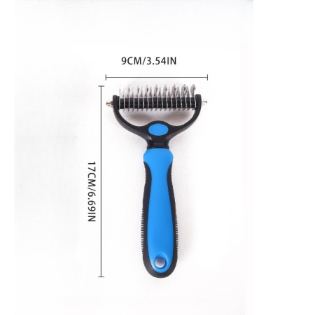 Pieptene pentru Părul de Animale, , Dispozitiv de Îngrijire cu Două Fețe, Îndepărtarea părului, Albastru [4]