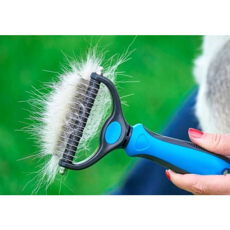 Pieptene pentru Părul de Animale, , Dispozitiv de Îngrijire cu Două Fețe, Îndepărtarea părului, Albastru [2]