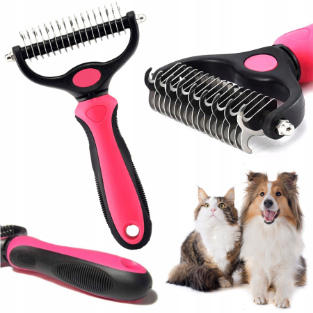 Pieptene pentru Părul de Animale, , Dispozitiv de Îngrijire cu Două Fețe, Îndepărtarea părului, Roz [3]