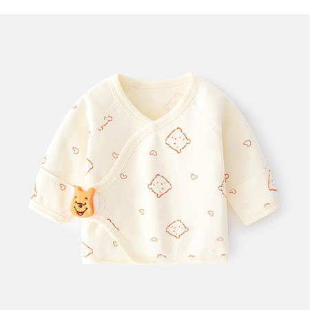 Pijama Bluza pentru Nou-nascuti, , din Bumbac, stil de Primavara - Toamna, Topic pentru Bebelusi, Print Ursulet, Marimea 52 cm, Bej [1]