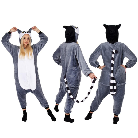Pijama tip salopeta pentru adulti, model Lemur, marime S [3]