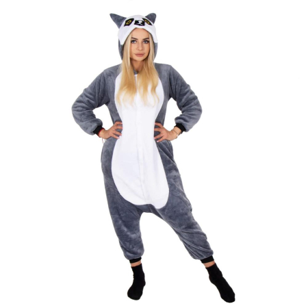 Disponibil livrare locker S - Pijama tip salopeta pentru adulti, model Lemur, marime L