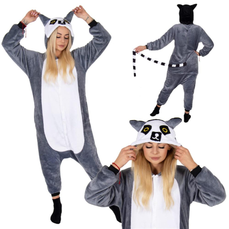 Pijama tip salopeta pentru adulti, model Lemur, marime S [4]