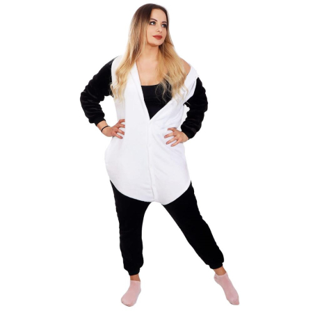 Pijama tip salopeta pentru adulti, model Panda, marime M [1]