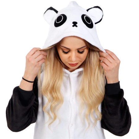 Pijama tip salopeta pentru adulti, model Panda, marime M [3]