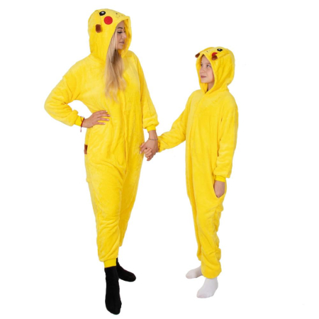 Pijama tip salopeta pentru adulti, model Pikachu, marime M [16]