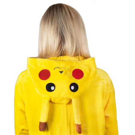 Pijama tip salopeta pentru adulti, model Pikachu, marime M [24]