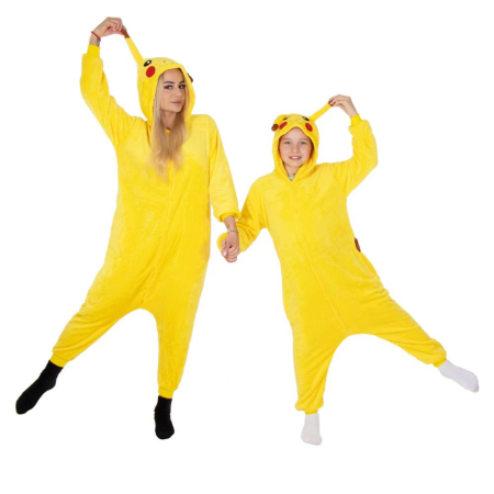 Pijama tip salopeta pentru adulti, model Pikachu, marime M [15]